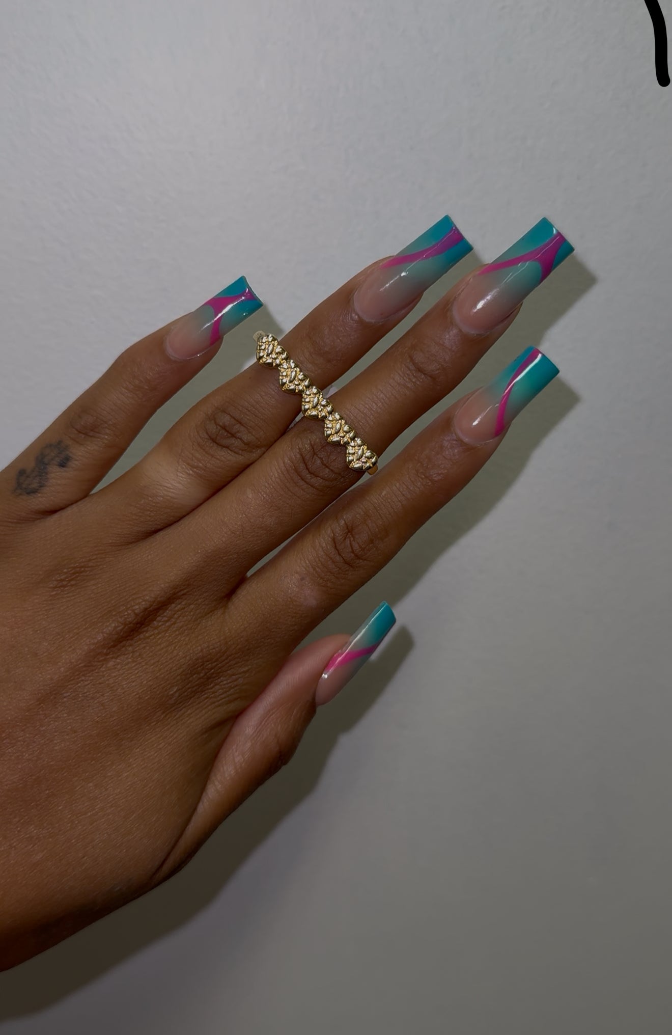2 Finger Nugget Heart Ring