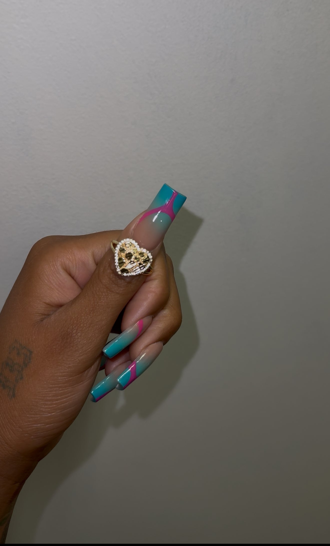 Diamond Trim Heart Nugget Ring