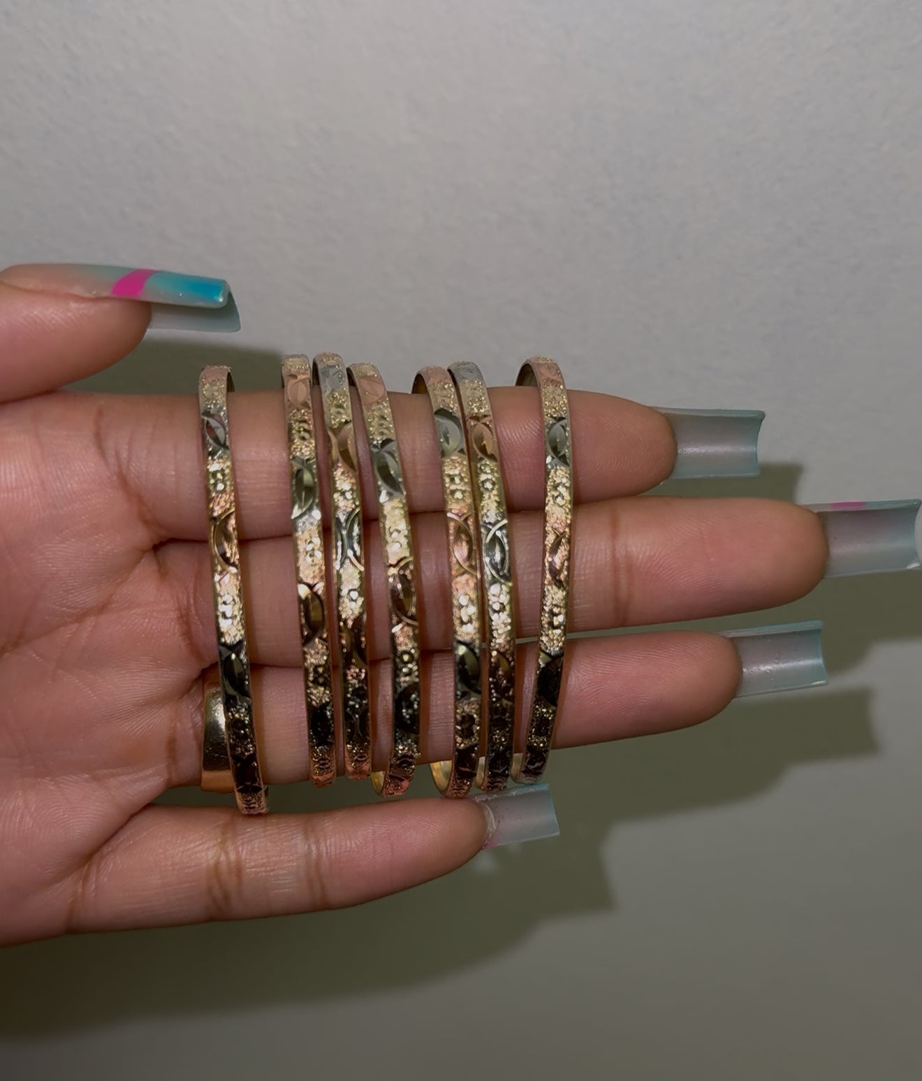 7 day Bangle Set (Tri-color Gold)